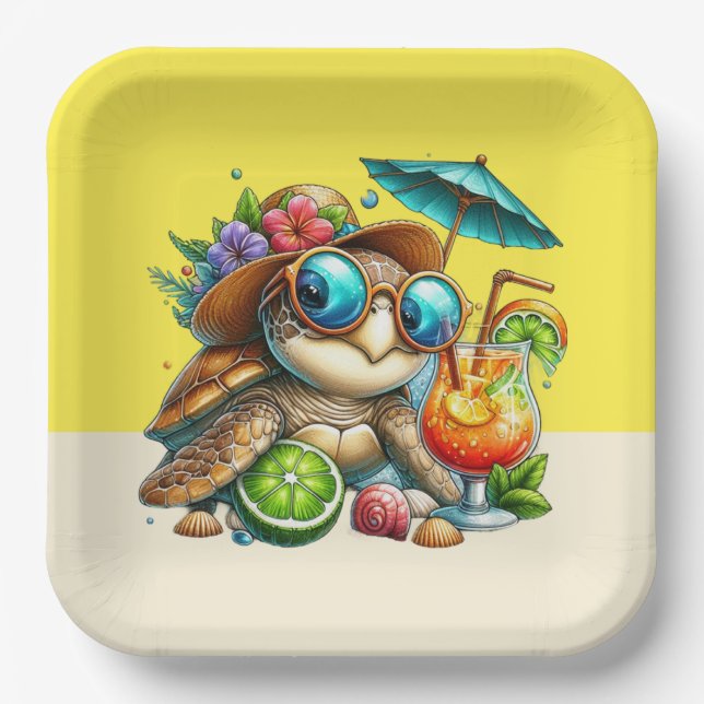 Fun Turtles Ansammlung Pappteller (Vorderseite)