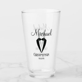 Fun Tuxedo mit Bogen Trauzeuge personalisiert tren Glas