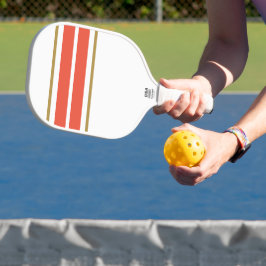 Fun Twin Orange Top Edge Racing Streifen auf weiß Pickleball Schläger