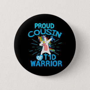 Fun Typ 1 Diabetes Unicorn Proud-Cousin A T1d Button