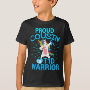 Fun Typ 1 Diabetes Unicorn Proud-Cousin eines T1D T-Shirt