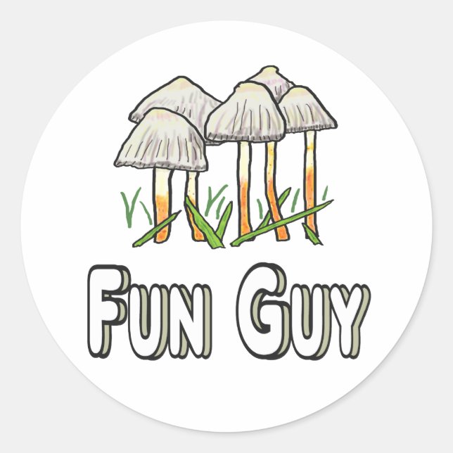 Fun Typ Funny Mushroom Puff Runder Aufkleber (Vorderseite)