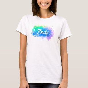 Fun Typografie Pastel Blotch Hintergrund T-Shirt