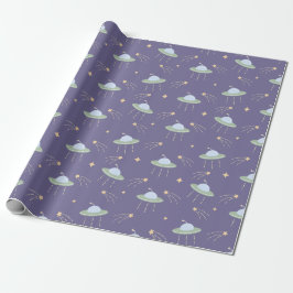 Fun UFO Kindergeburtstag Party Wrapping Paper Geschenkpapier