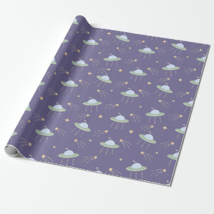 Fun UFO Kindergeburtstag Party Wrapping Paper Geschenkpapier
