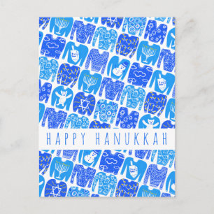 Fun Ugly Chanukah Sweaters Niedlich CUSTOM Urlaub Postkarte