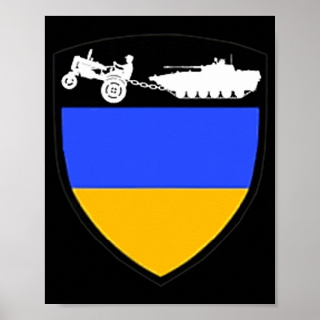 Fun Ukraine Bauer Traktor Schlepptageblock Meme Poster (Vorne)