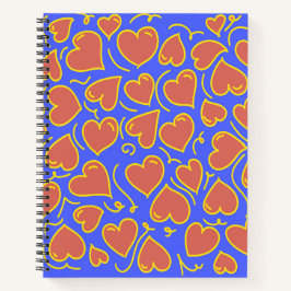 Fun und Bold Hearts Muster Notizbuch
