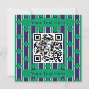 Fun und Extravagant 4 leaf Clover QR-Code Einladung