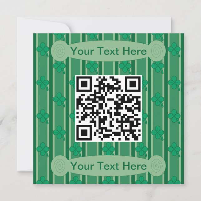 Fun und Extravagant 4 leaf Clover QR-Code Einladung (Vorderseite)