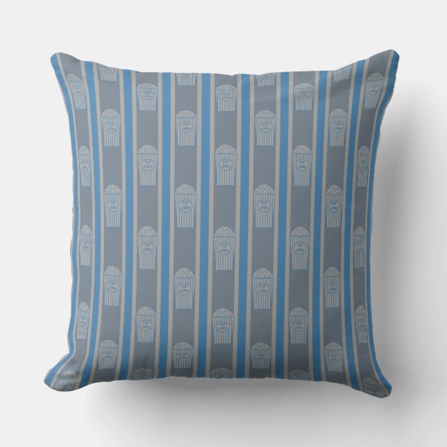 Fun und Extravagant Blue Gray Popcorn Kissen (Vorderseite)