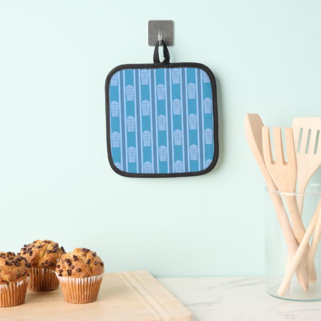 Fun und Extravagant Blue Popcorn Topflappen (Insitu (Hängend))