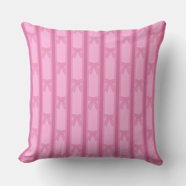 Fun und Extravagant gestreiftes rosa Kissen (Vorderseite)