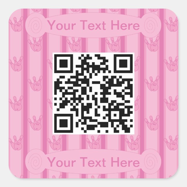 Fun und Extravaganter QR-Code für Bowling Quadratischer Aufkleber (Vorderseite)