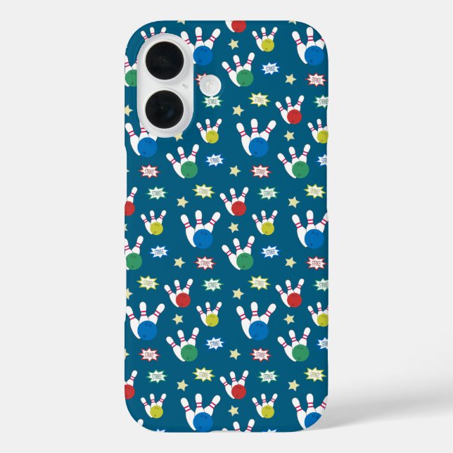 Fun und Fancy Bowling Muster Case-Mate iPhone Hülle (Rückseite)