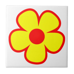 Fun und Funky 60er 70er Retro Blume Fliese