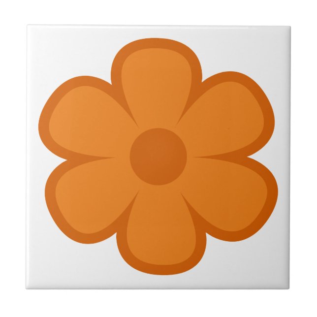 Fun und Funky 60er 70er Retro Blume Keramik Tile Fliese (Vorderseite)