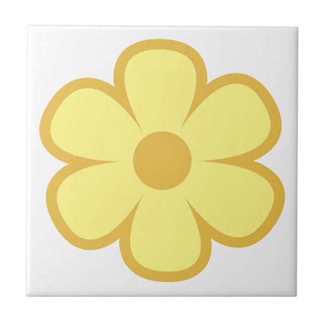 Fun und Funky 60er 70er Retro Blume Keramik Tile Fliese (Vorderseite)