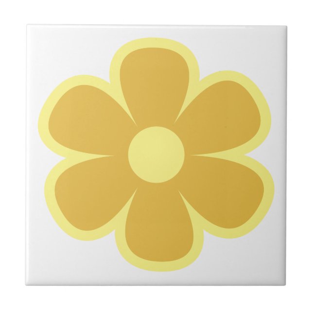 Fun und Funky 60er 70er Retro Blume Keramik Tile Fliese (Vorderseite)