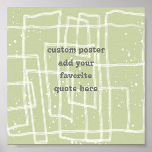 Fun und Funky Line art moss green fügen ein Zitat Poster