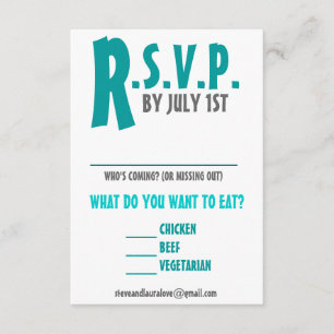 Fun und moderne Antwort-Karte für Hochzeiten - jed RSVP Karte