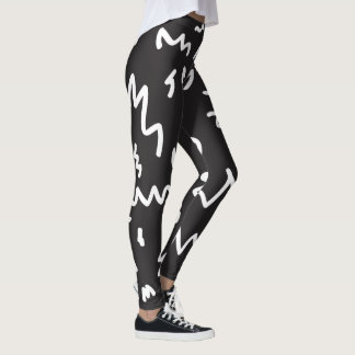 Fun und moderne Schwarz-Weiß-Leggins Leggings