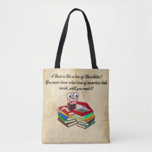 Fun und niedliche Buchwurm Buchliebhaber Tote Bag