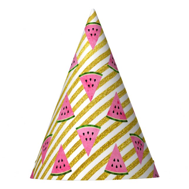 Fun und Niedliche Sommer-Wassermelone Geburtstagsp Partyhütchen (Vorderseite)