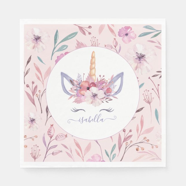 Fun Unicorn Party Servietten (Vorderseite)