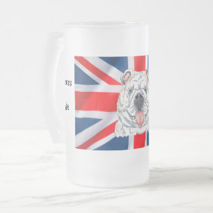 Fun Union Jack English Bulldog Cheers Mate Mattglas Bierglas