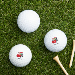 Fun Unique Cart Monogram Name Golf Balls Golfball