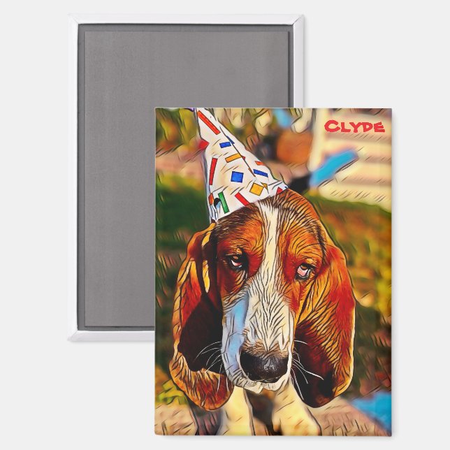 Fun Unique Custom Clyde Dog  Magnet (Vorderseite/Rückseite)