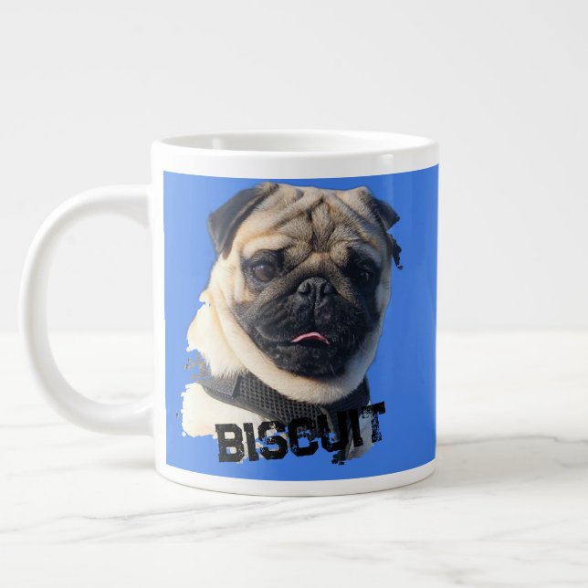 Fun Unique Pug Sunglasses Dog Dad Lover Photo Blue Jumbo-Tasse (Links)