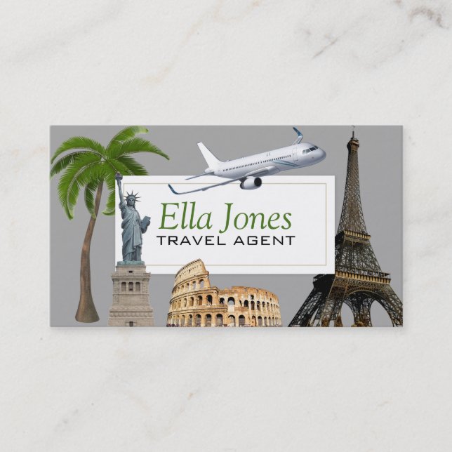 Fun Unique Travel Agent Business Card Visitenkarte (Vorderseite)