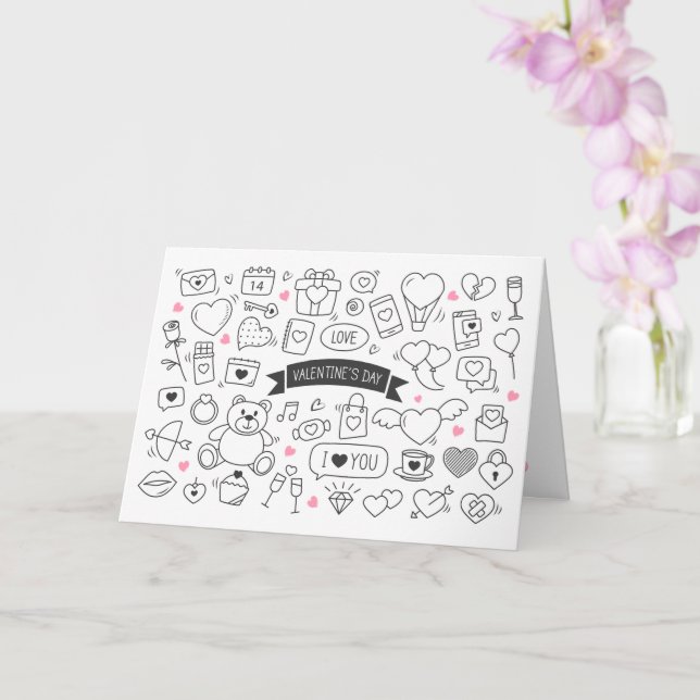 Fun Valentine Coloring Card für Valentine Karte (Orchidee)