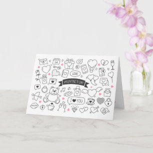 Fun Valentine Coloring Card für Valentine Karte
