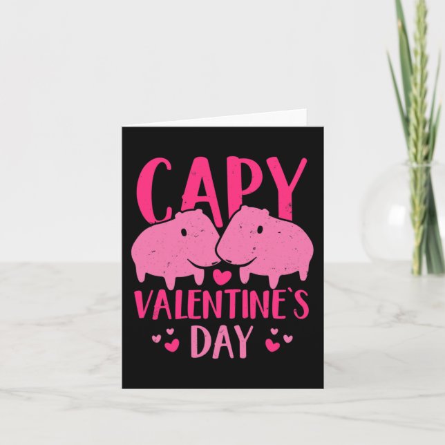 Fun Valentine Couple Capy Valentine's Day Capybara Karte (Vorderseite)