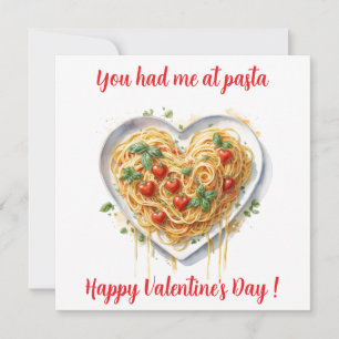 Fun Valentine Pasta Herz - Italien Feiertagskarte