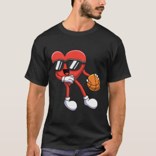 Fun Valentinstag Heart Playing Bysketbyll Boys K T-Shirt
