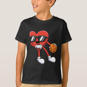 Fun Valentinstag Heart Playing Bysketbyll Boys K T-Shirt