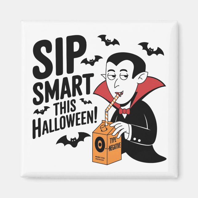 Fun Vampire-Themed Halloween-Design Magnet (Vorne)