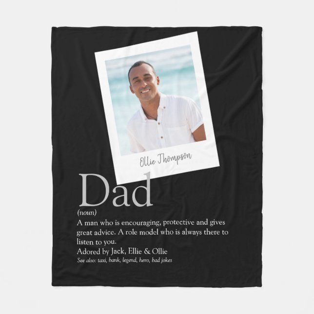 Fun Vater Daddy Pater Definition Foto Fleecedecke (Vorderseite)