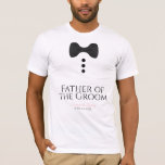 Fun Vater der Groom Black Krawatte Hochzeit T - Sh T-Shirt<br><div class="desc">Diese lustigen T - Shirt sind als Favoriten oder Geschenke für den Vater des Bräutigams konzipiert. Der T - Shirt ist weiß und weist eine schwarze Bogen-Krawatte und drei Tasten auf. Der Text liest Pater of the Groom, und hat einen Platz für den Namen und das Hochzeitstag. Eine tolle Ergänzung...</div>