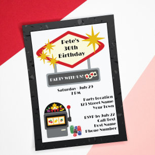 Fun Vegas Casino Nacht Einladung zum Geburtstag