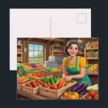 Fun vegetable vendor any purpose  postkarte<br><div class="desc">Fun vegetable vendor any purpose postcard</div>