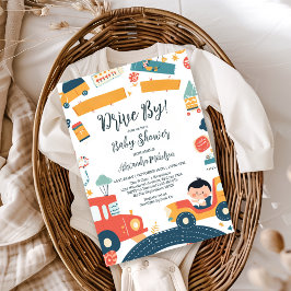 Fun Vehicle Cars Boy Baby Shower Einladung