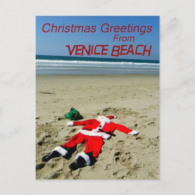 Fun Venice Beach Weihnachtskarte! Feiertagspostkarte (Vorderseite)