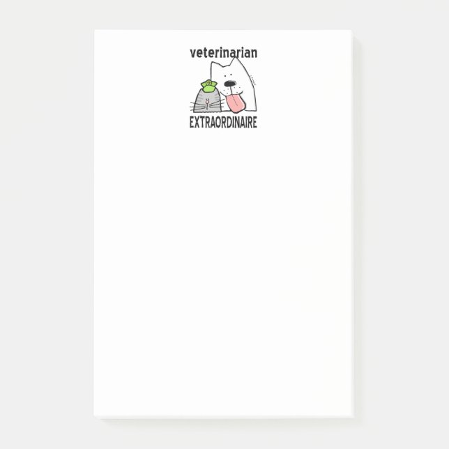 Fun Veterinarian Extraordinaire Post-it Klebezettel (Vorderseite)