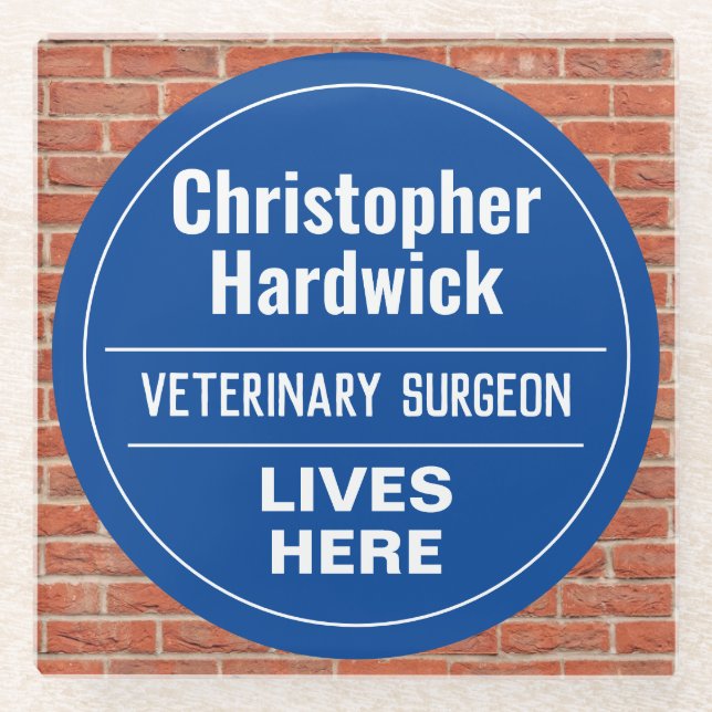 Fun Veterinary Surgeon Wall Plaque Style Glasuntersetzer (Vorderseite)