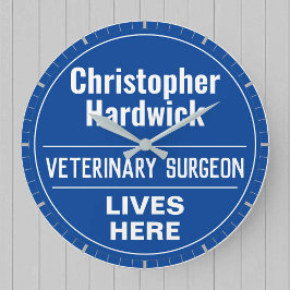 Fun Veterinary Surgeon Wall Plaque Style Große Wanduhr